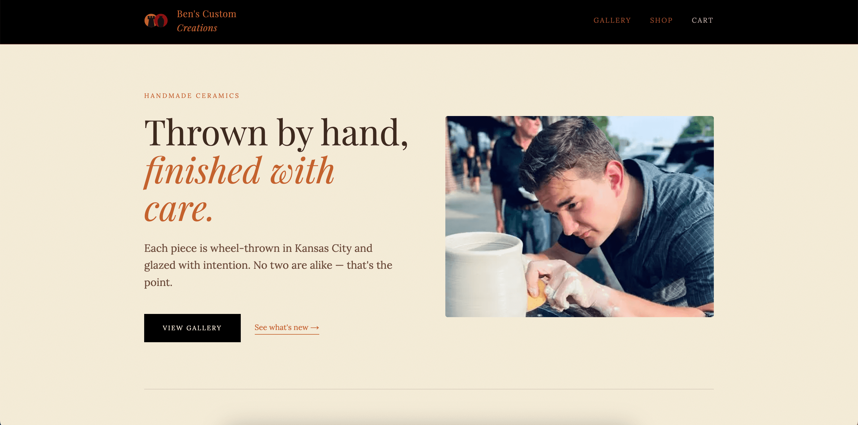 Homepage of Ben's Custom Creations