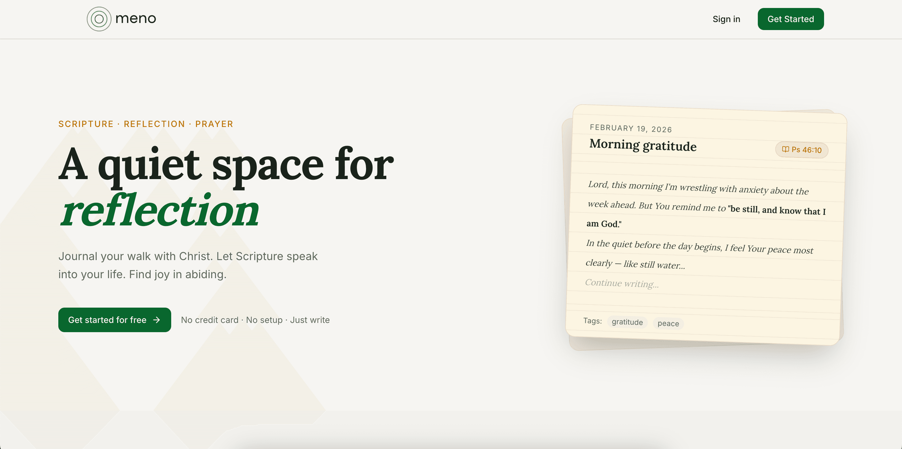 Homepage of Meno